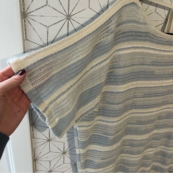 St John Cashmere Linen Blend Stripe Top - Picture 4 of 8